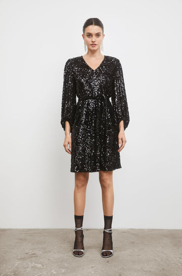 Bianca Sequin Dress - Black