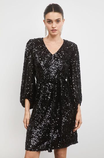 Bianca Sequin Dress - Black