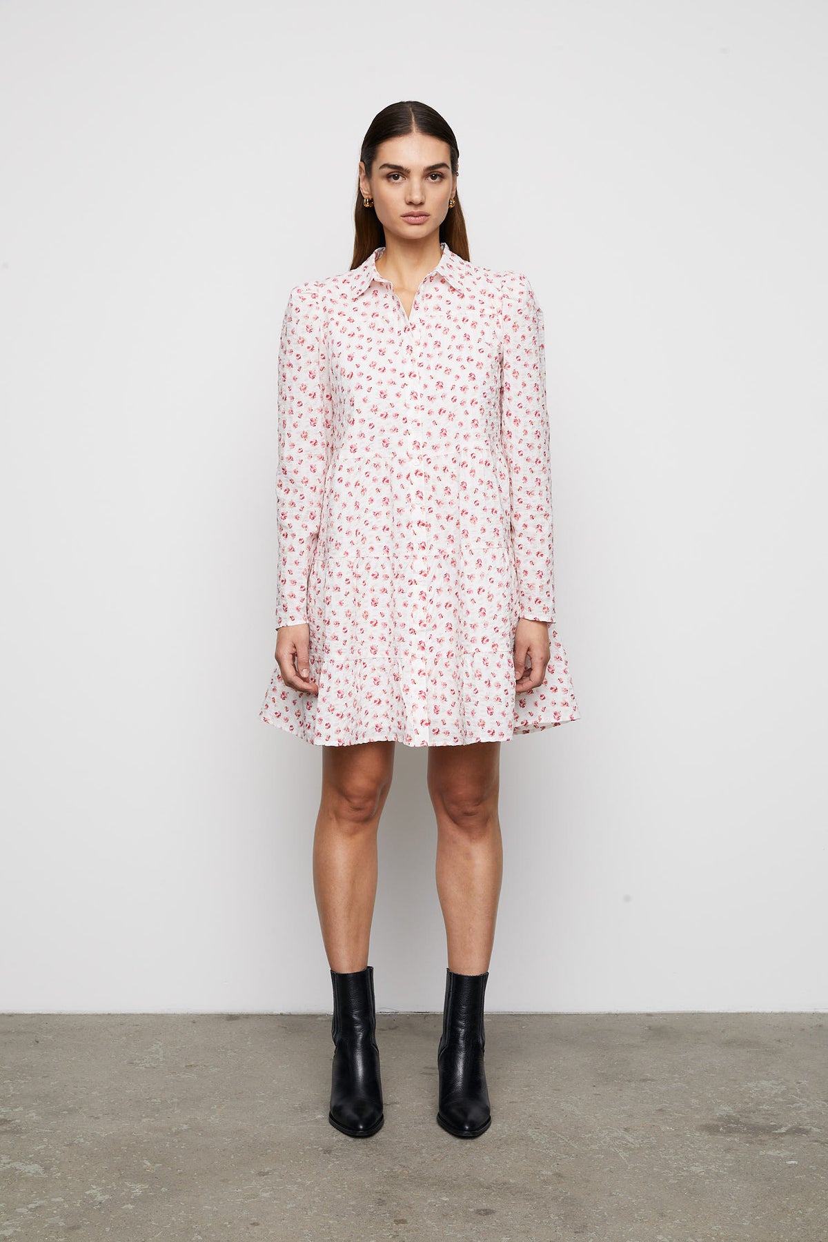 Comma Crepe Dress - White Berry Print