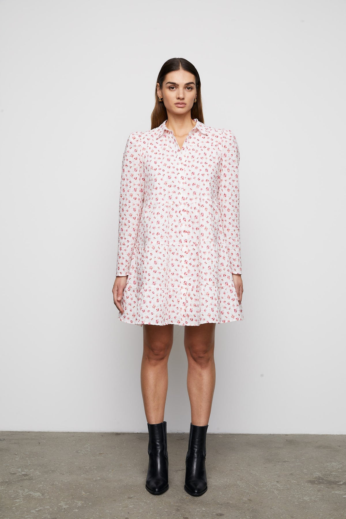 Comma Crepe Dress - White Berry Print