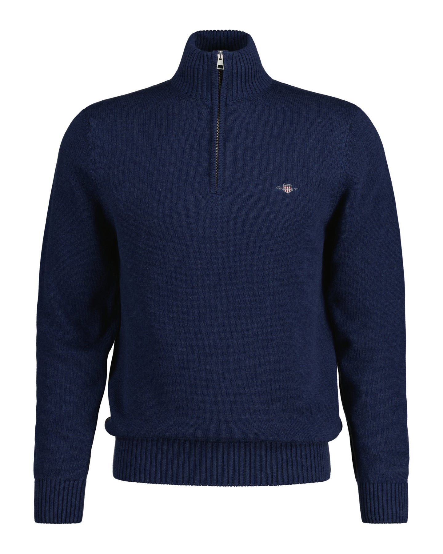 Casual Cotton Halfzip - Marine Melange