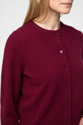 Classic Wool Cardigan - Burgundy