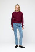 Classic Wool Cardigan - Burgundy