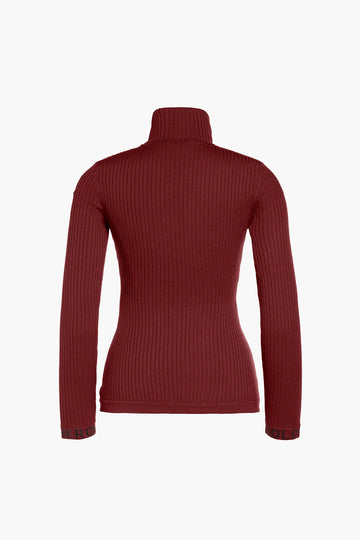 Mira Long Sleeve Knit Sweater - Vino Rosso