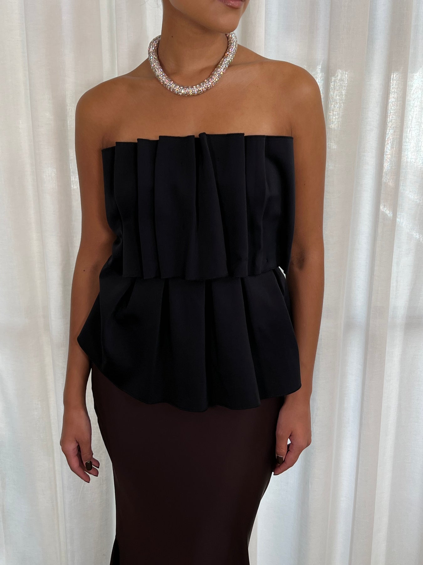 Sculpted Tube Top - Black