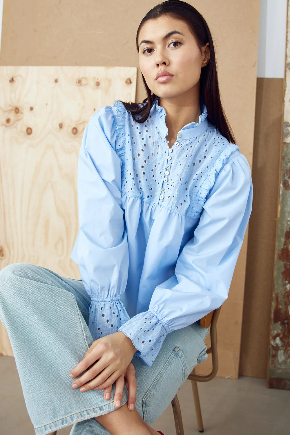 Jaelynn Blouse - Light Blue