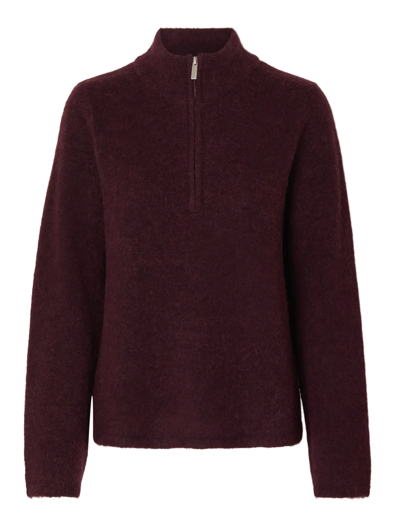 Lulu Ls Knit Half Zip - Fig Melange