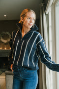 Tilia Zip Knit - Navy Stripe