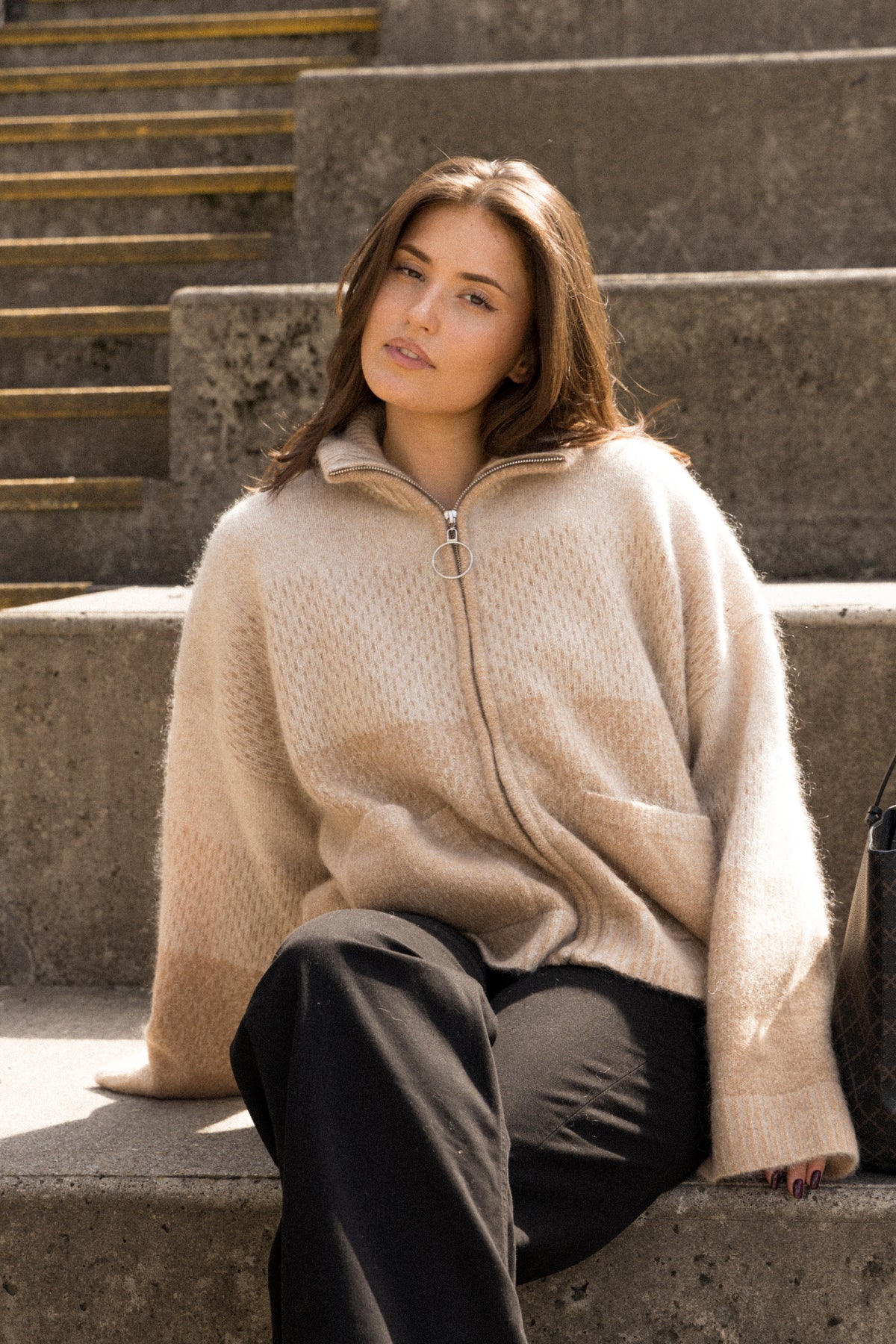 Tine Knit Cardigan - Sand Mix