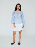Karli Blouse - Blue/White
