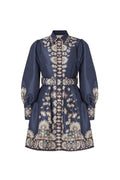 Mathilde Belted Printed Mini Dress - Tile