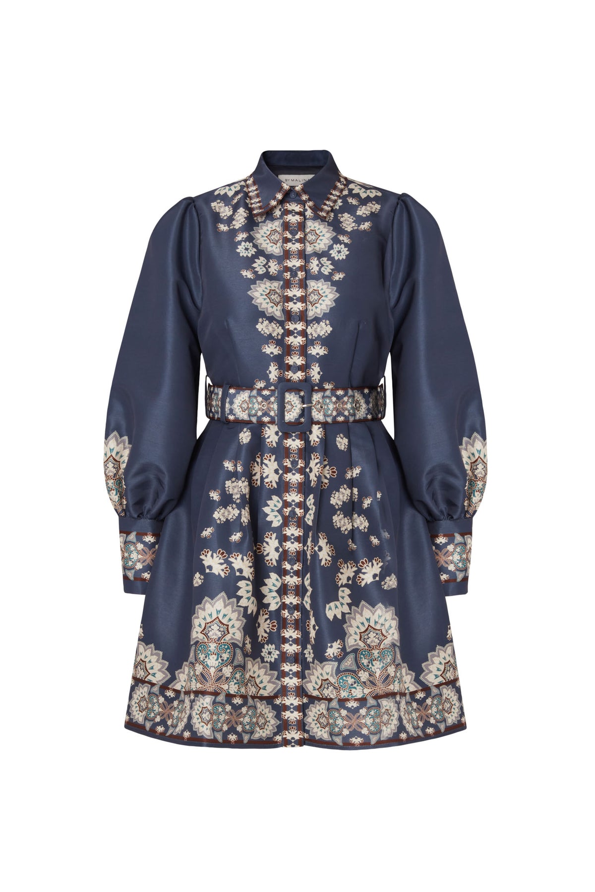 Mathilde Belted Printed Mini Dress - Tile