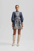 Mathilde Belted Printed Mini Dress - Tile