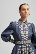 Mathilde Belted Printed Mini Dress - Tile