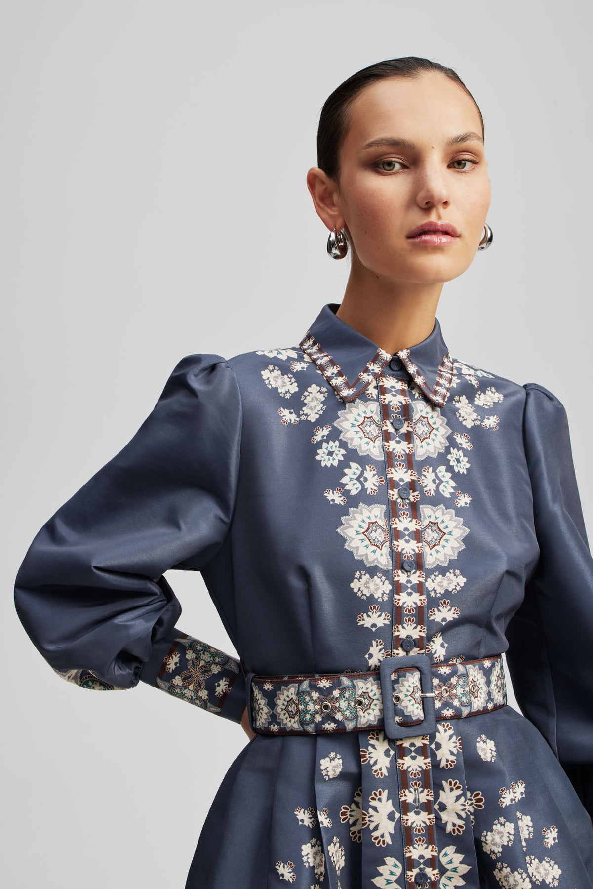 Mathilde Belted Printed Mini Dress - Tile