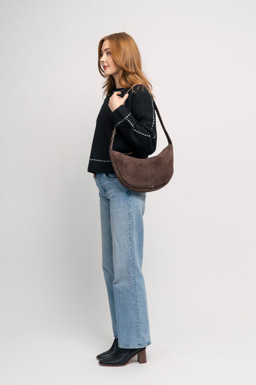 Suede Moon Bag - Hot Fudge Brown