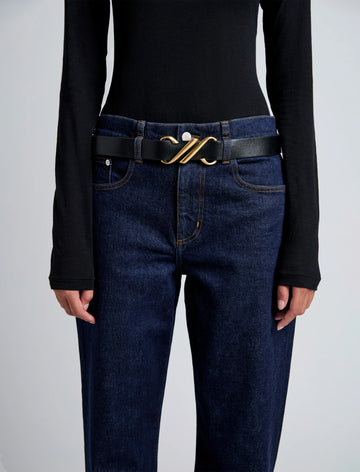 Monogram Belt In Shiny Calf - Black