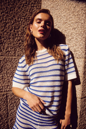 Shay Knit Jumper - Blue Stripe