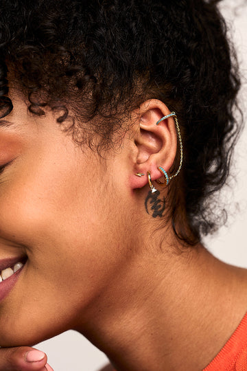 Turquoise Ear Party With Chain Link Cuff - Turquoise