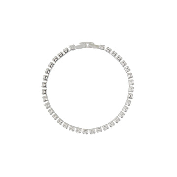 Crystal Cup Chain Tennis Bracelet - Silver