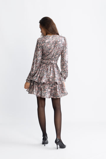 Jade Wave Sequins Dress - Pink Silver