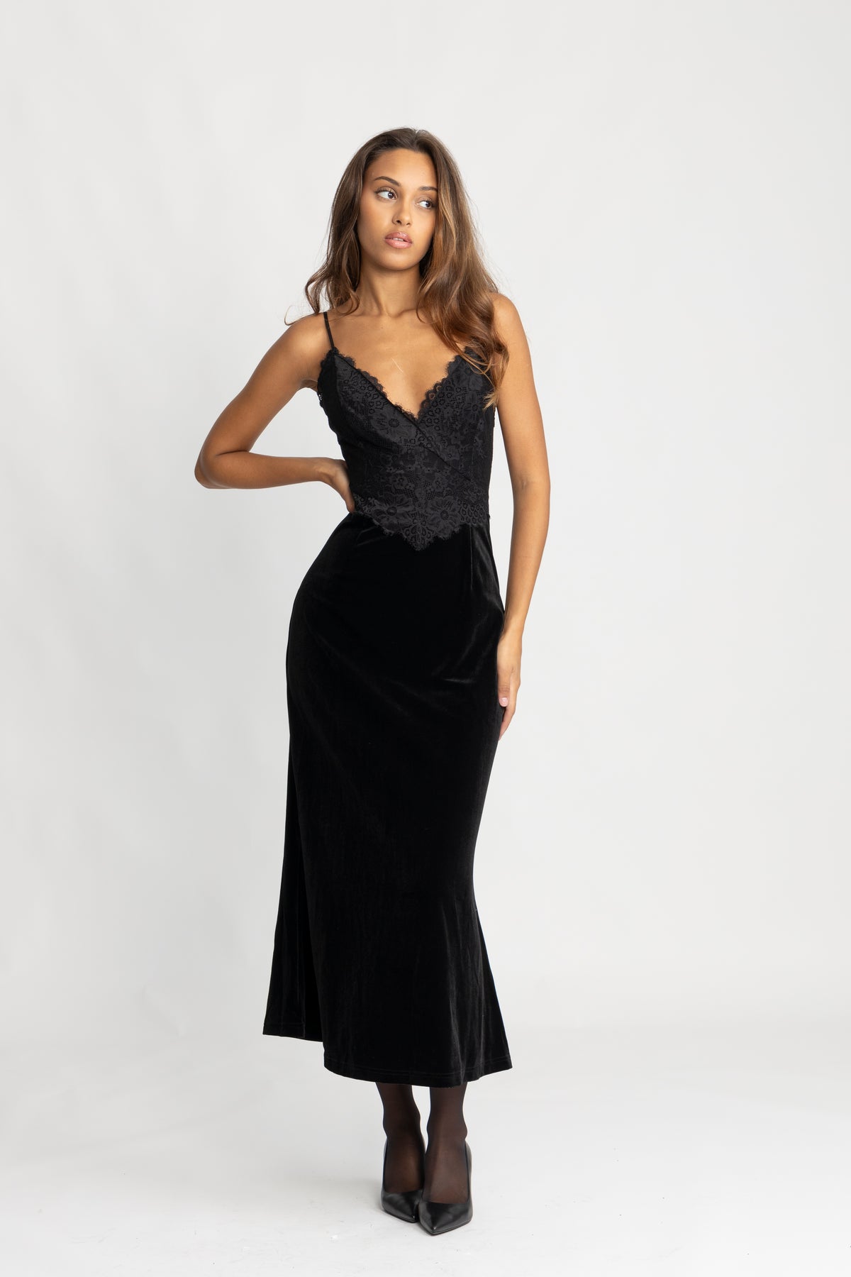 Signi Slip Dress - Black