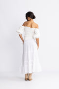 Vendla Voile High Smock Skirt - White