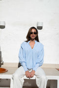 Emma Stripe Blouse - Blue