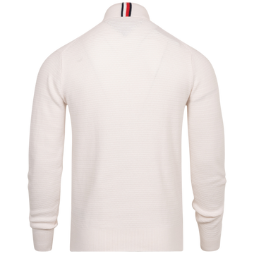 Interlaced Structure Zip Mock - Weathered White