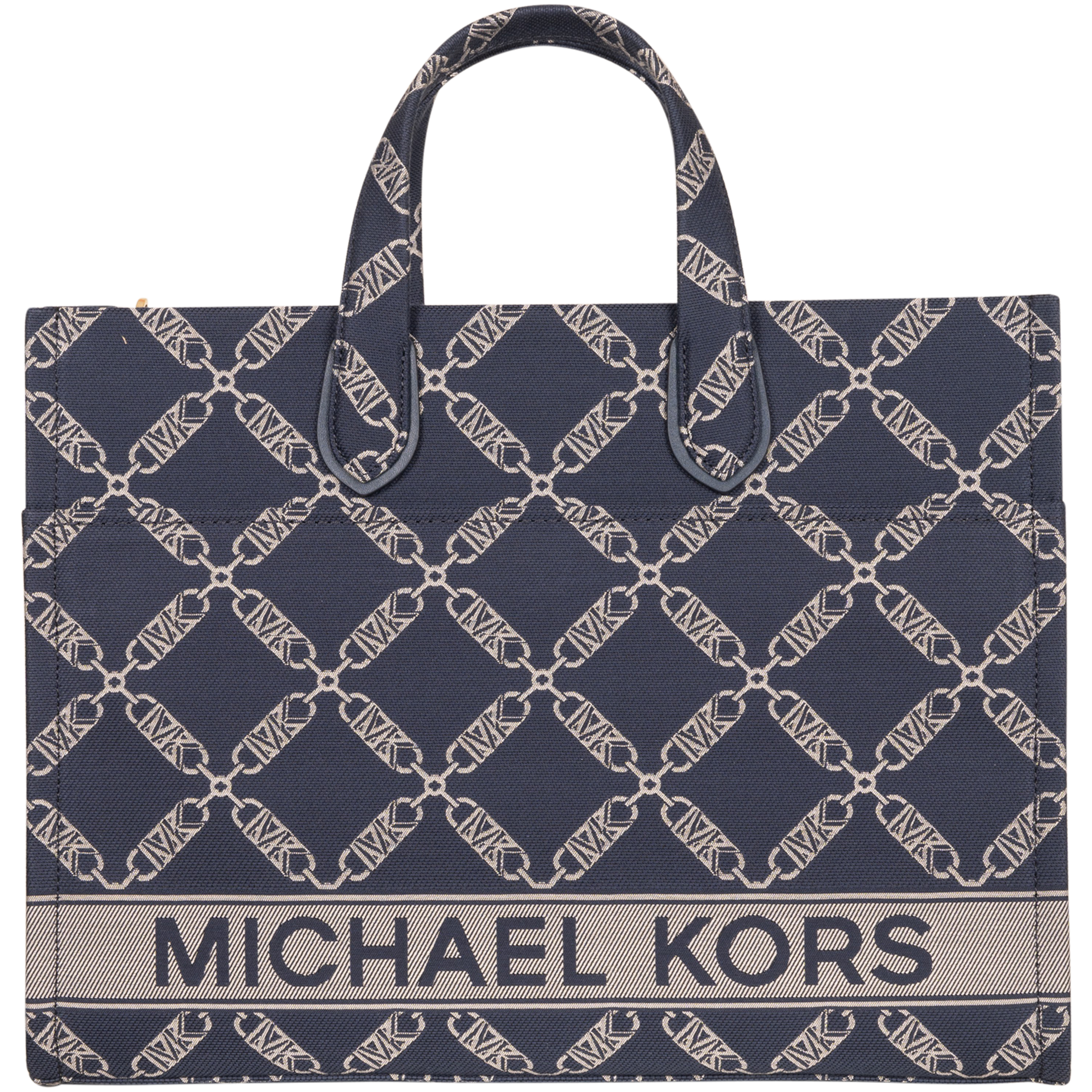 Michael Kors Gigi Large Empire Logo Jacquard Tote Bag For Women (Grey, OS)