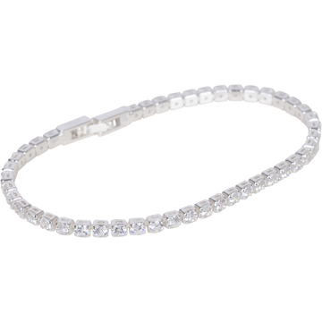 Crystal Tennis Bracelet - Silver