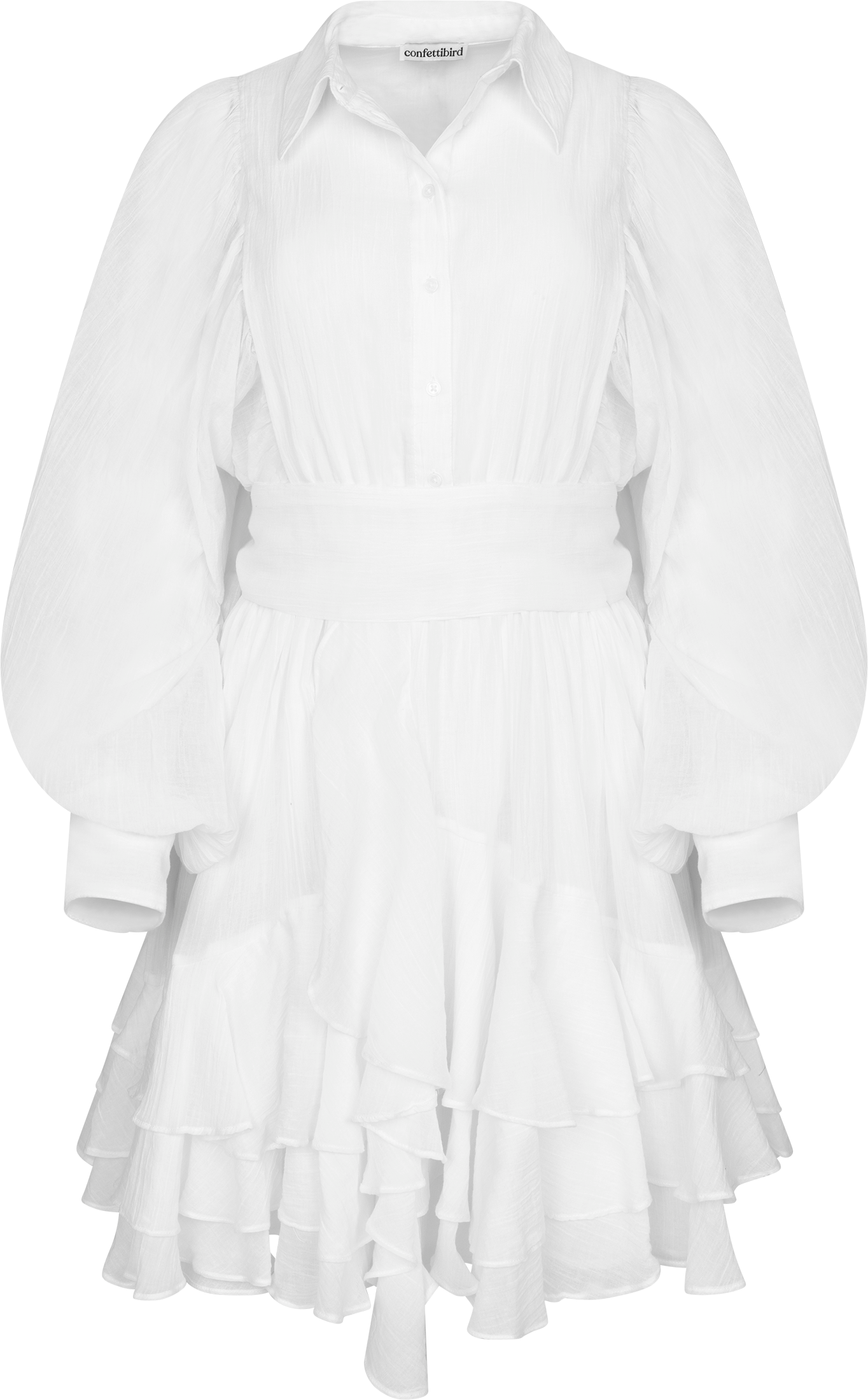 Confettibird - Kjoler - Short Ranch Frill Dress - Offwhite - Villoid