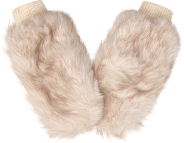 Astrid Faux Fur Mittens - Creme
