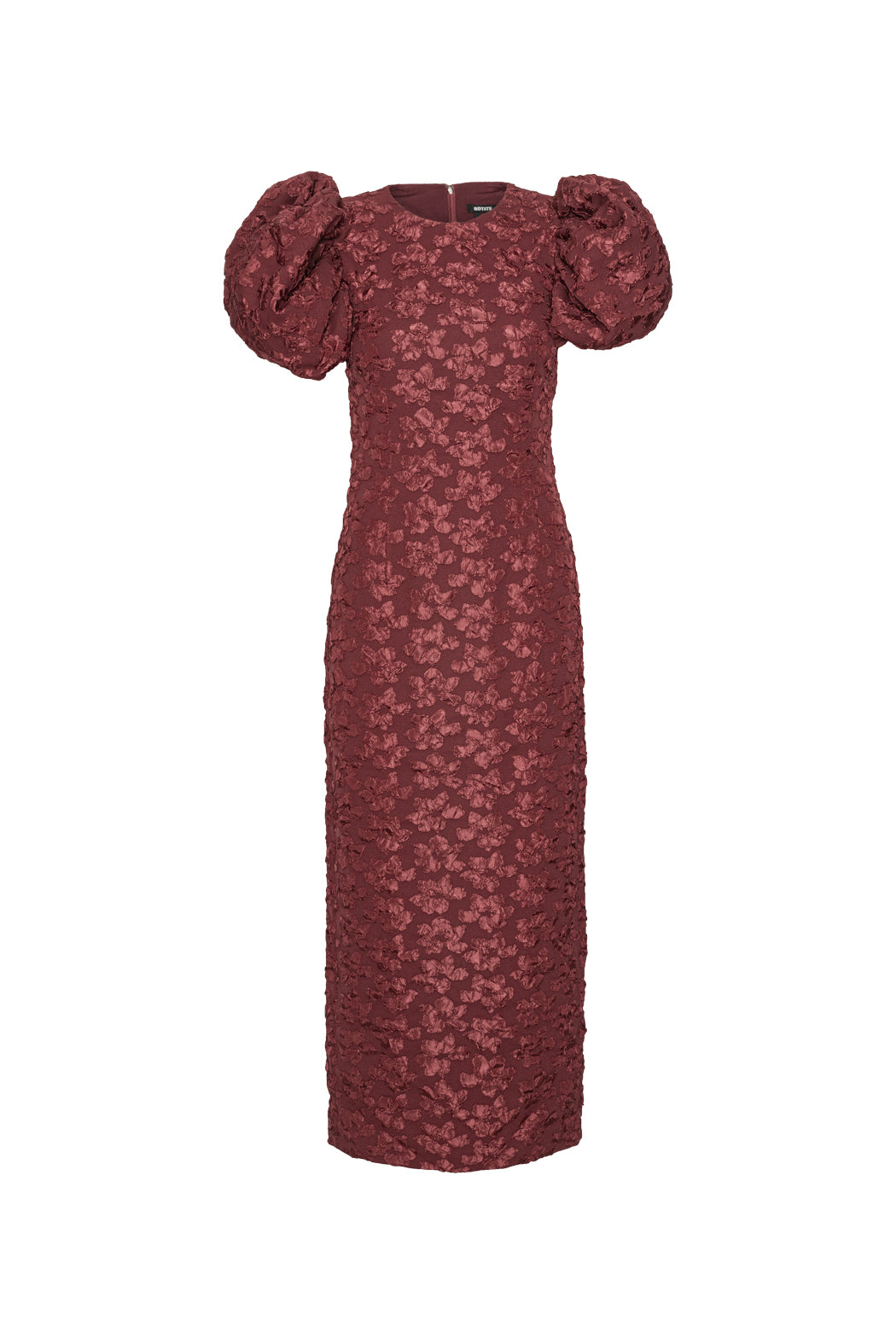 Jacquard Midi Puffy Dress - Zinfandel