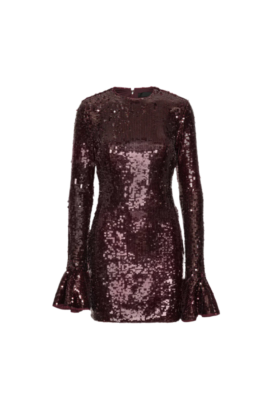 Sequins Ls Mini Dress - Zinfandel