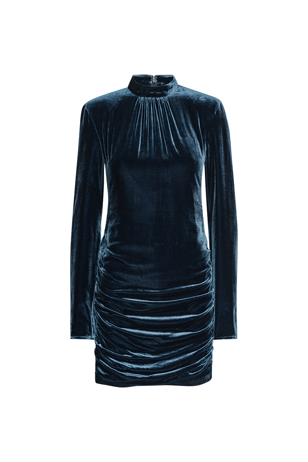 Silk Velvet Ls Mini Dress - Graphite