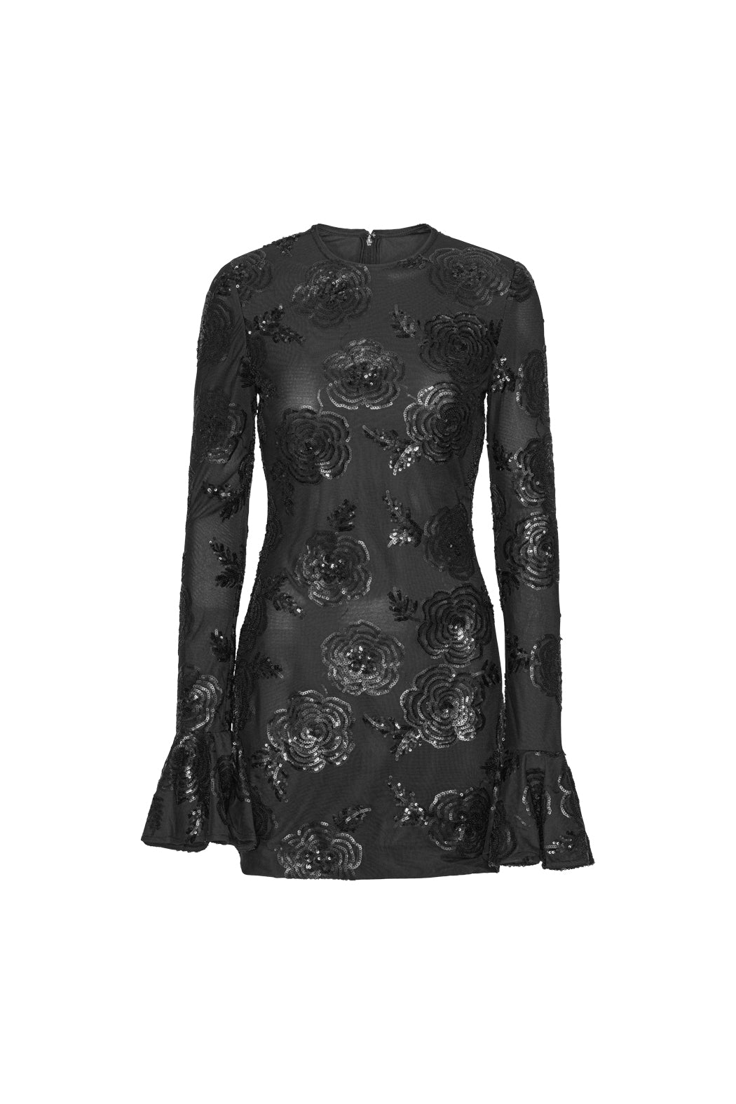 Sequins Ls Mini Dress - Black