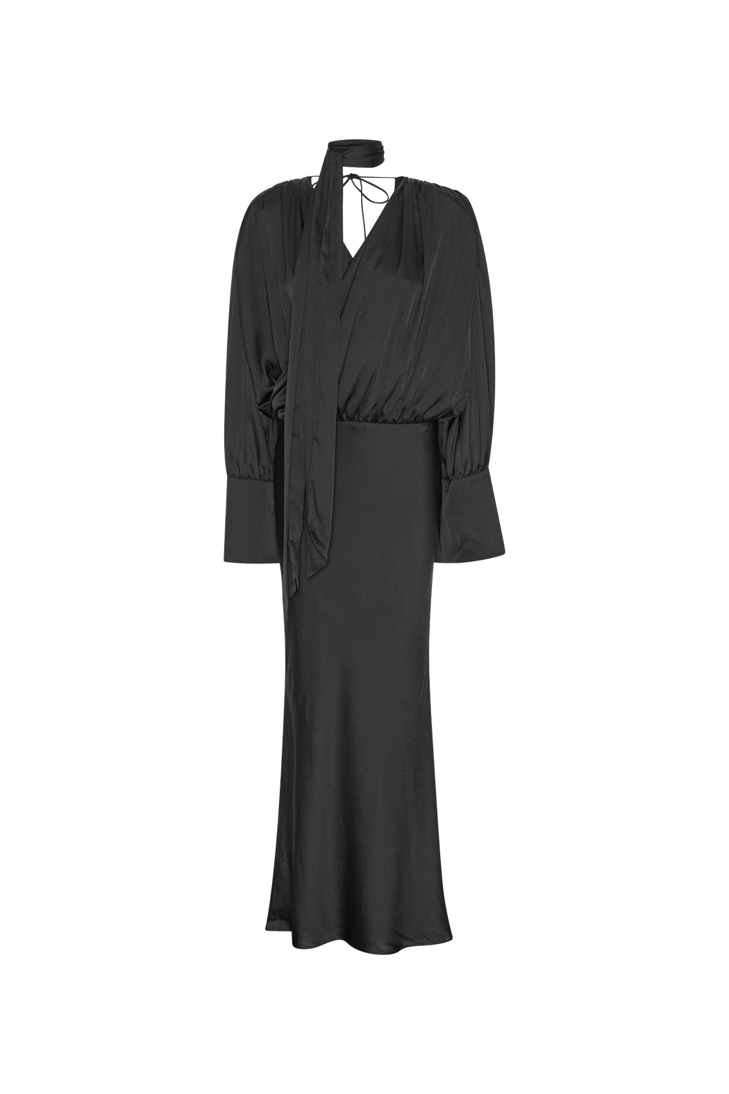 Chiffon Ls Maxi Dress - Black