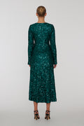 Sequins Midi Slit Dress - Sea Moss