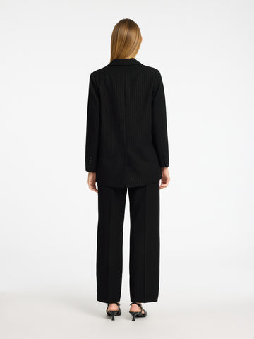 Eli-Rita Ls Relaxed Blazer - Black Silver Stripes