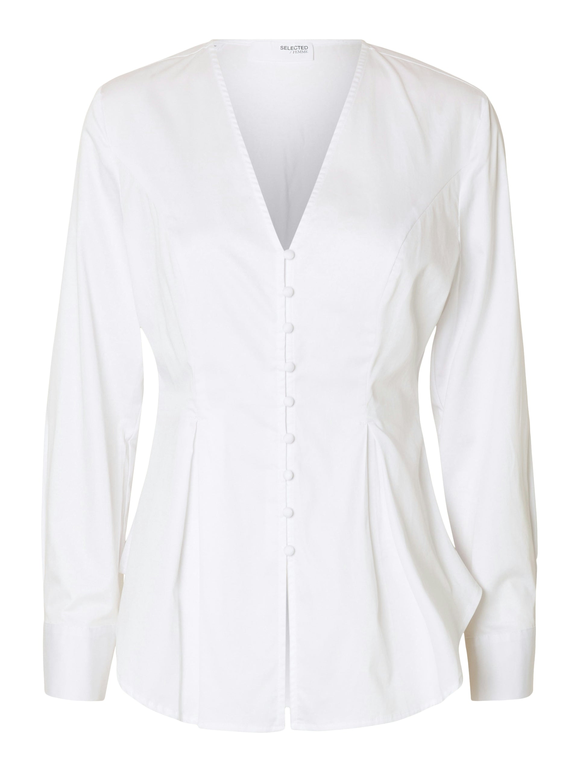 SLFASTHA LS CROPPED BOXY SHIRT NOOS - Bright White