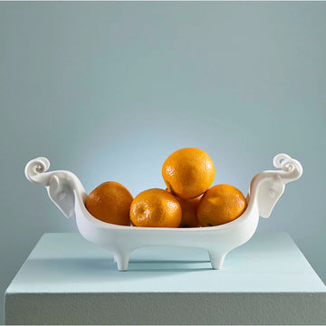 Menagerie Ram Bowl - White