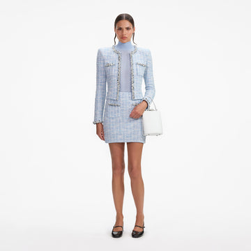 Check Cardigan - Blue