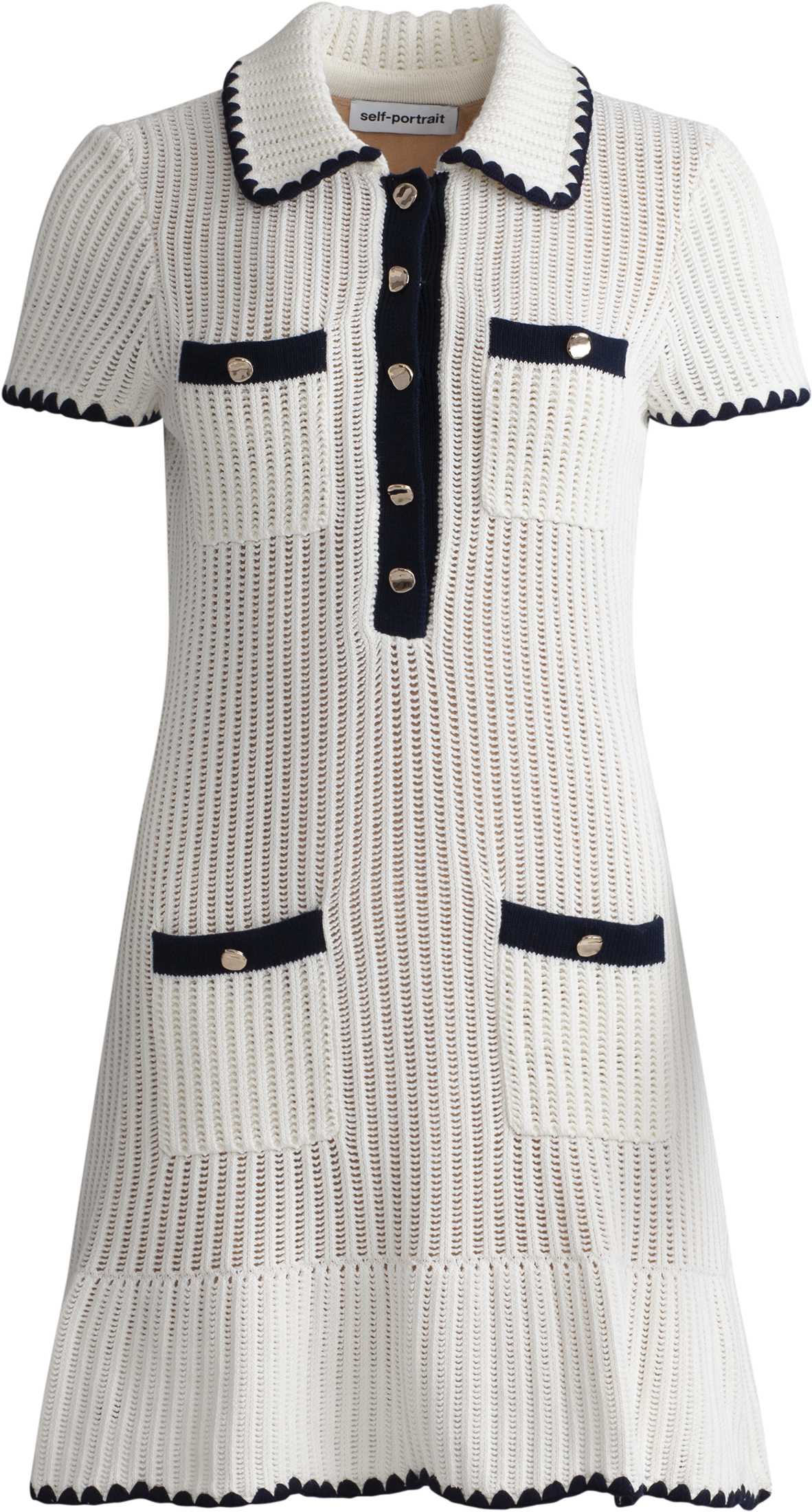self portrait cream crochet collared mini dress Self Portrait Women's Cream Crochet Contrast Trim Mini Dress, Cream, Off White, White, XS at Amazon Women's Clothing store