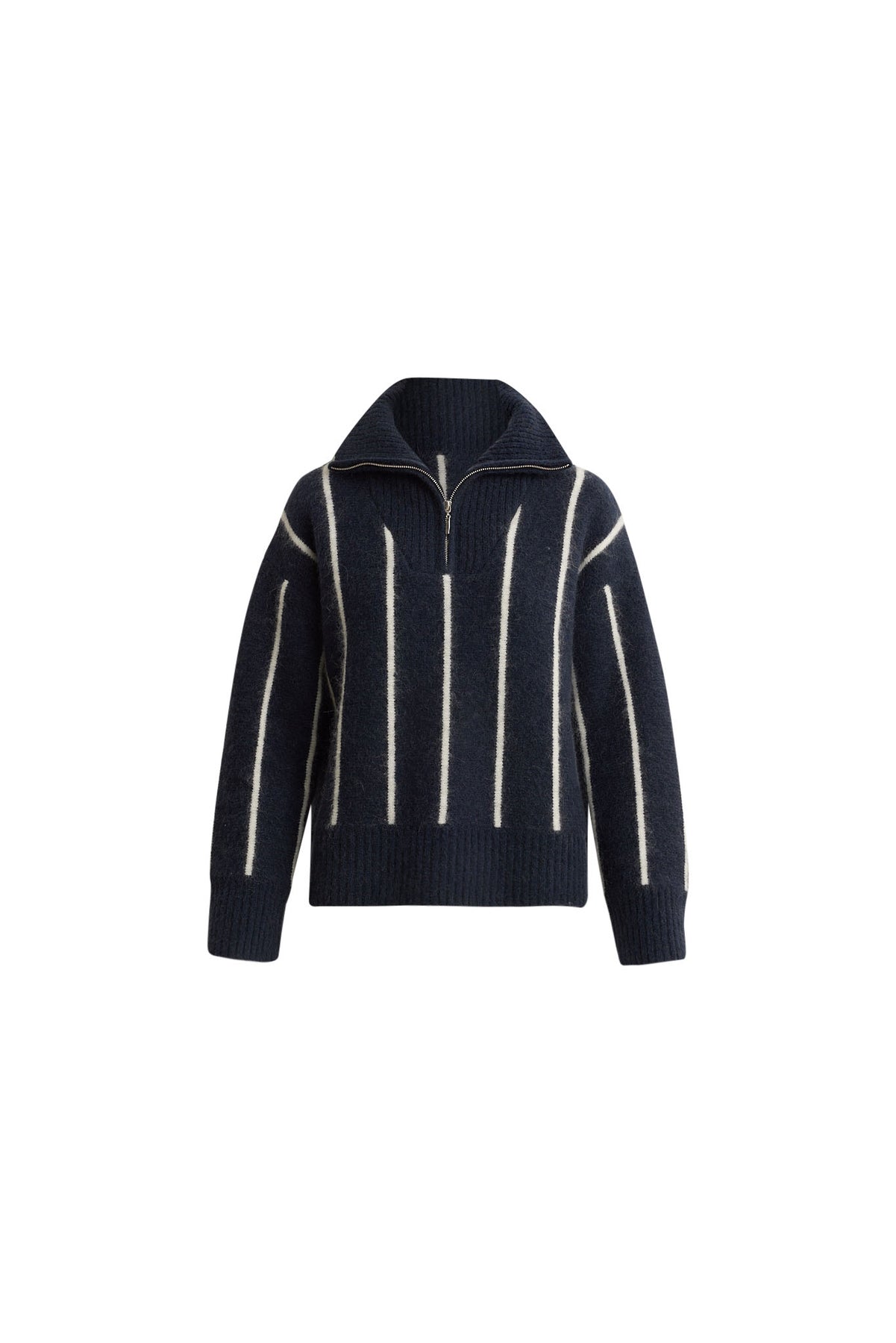 Tilia Zip Knit - Navy Stripe