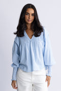 Emma Stripe Blouse - Blue