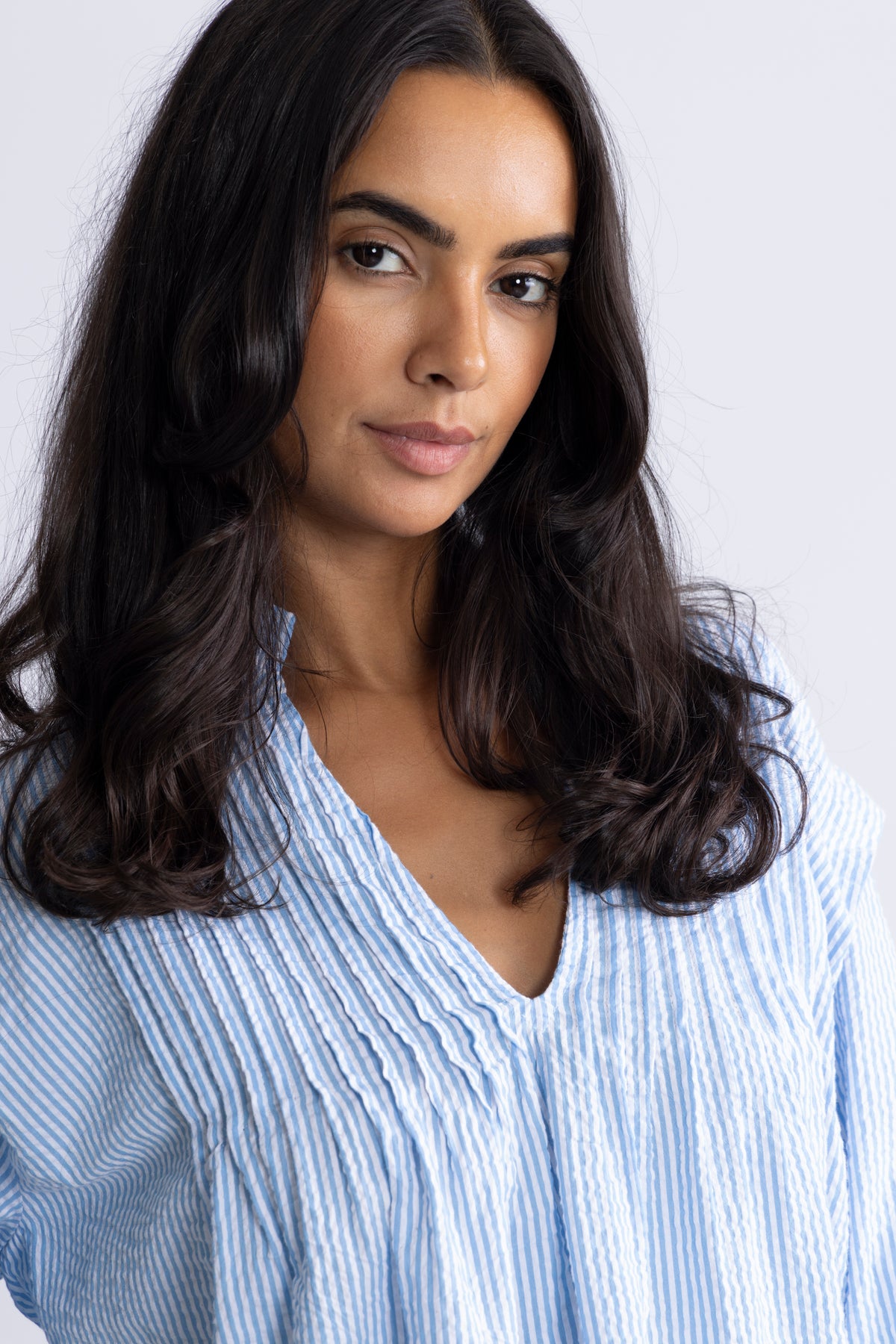 Emma Stripe Blouse - Blue