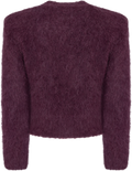 Hairy Knit Fitted Sweater - Burgundy