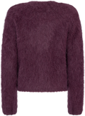 Hairy Knit Jacket - Burgundy