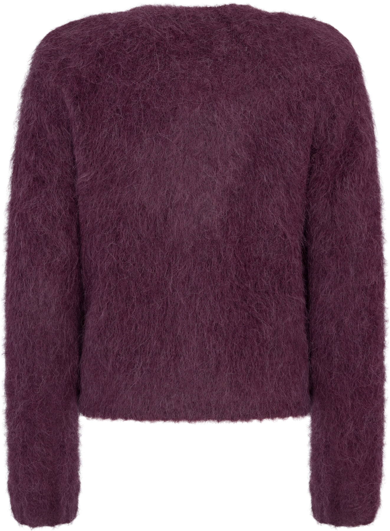 Hairy Knit Jacket - Burgundy